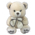 Peluche Ours Blanc Avec Noeud